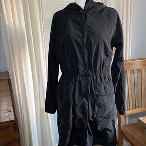 Athleta Black rain Jacket with Hood